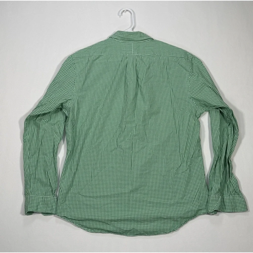 Polo Ralph Lauren Custom Fit Shirt Men's Large Green Gingham Check Button Down